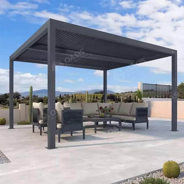 Luxury Waterproof Roof Top Sunshade Aluminum Pergola Gazebo Aluminum Louvered Pergola For Mansions