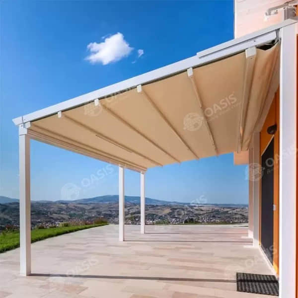 All-Weather Aluminum Patio Cover Corrosion-Resistant Frame Tear-Proof Fabric Windproof 