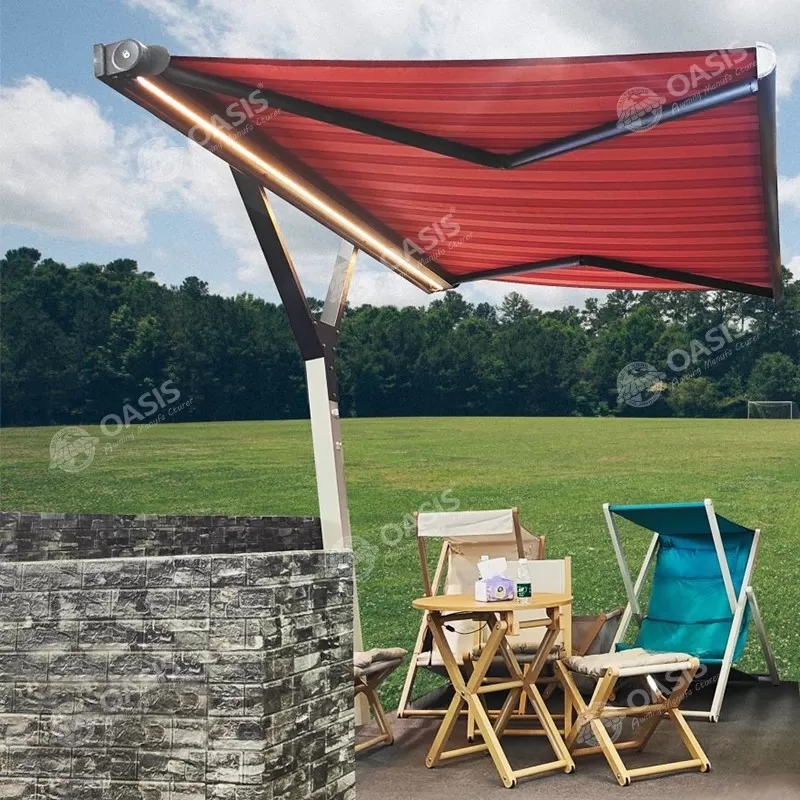 4mX3m 5mX3m Retractable Outdoor Awnings , Powder Coated Retractable Shade For Patio