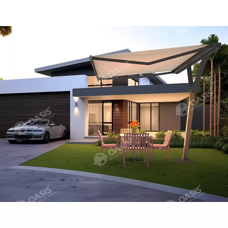 6063 Aluminum Frame Retractable Awning For House Remote Control Anti UV
