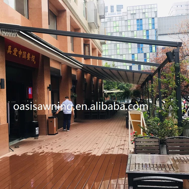 All-Weather Aluminum Patio Cover Corrosion-Resistant Frame Tear-Proof Fabric Windproof Retractable T