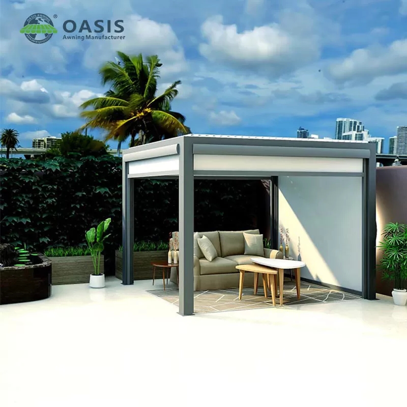 Adjustable 0-100 Degree Aluminum Louvered Pergola with 5-Year Warranty and Aluminum Alloy 6063 T5 Co