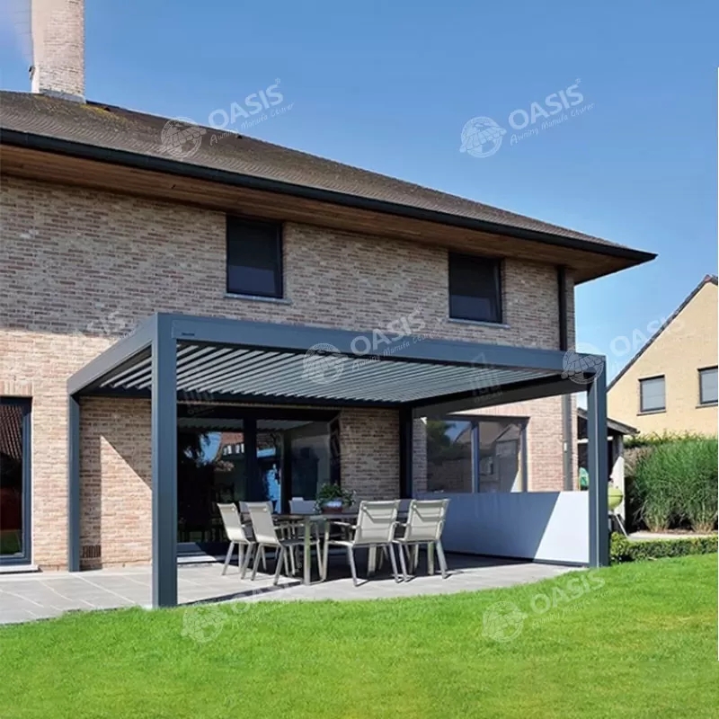 Hot Sale Modern Designs Sun Shade Garden Aluminum Roofs Motorized  Aluminum  Pergola For Mansions