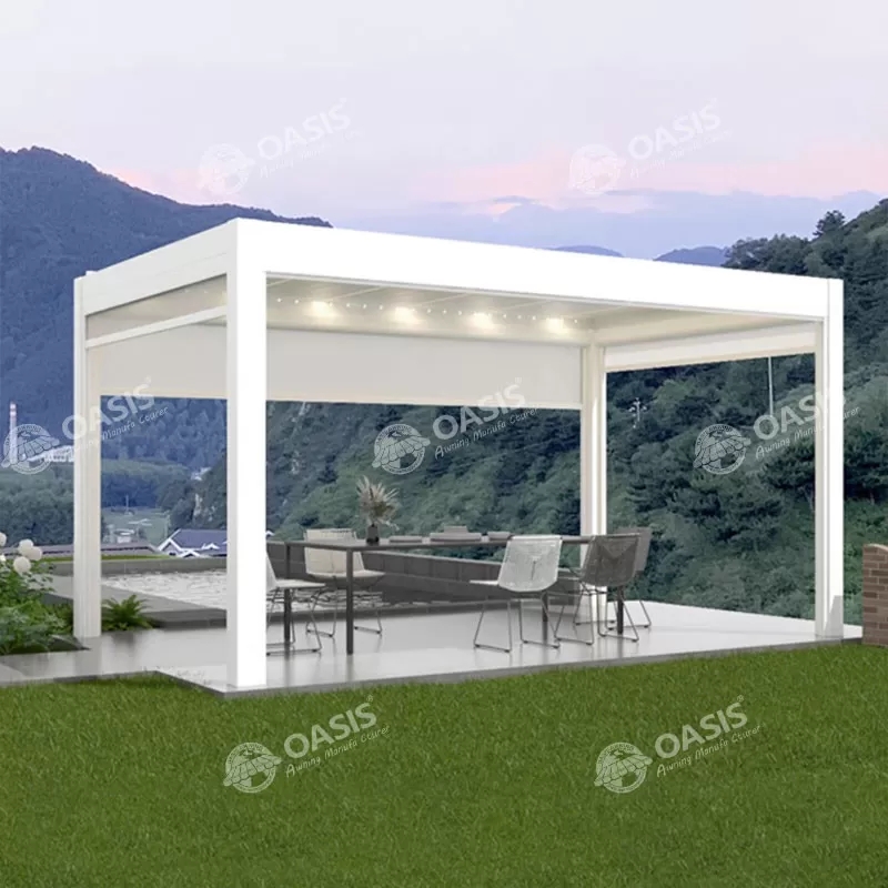 Hot Sale Modern Designs Sun Shade Garden Aluminum Roofs Motorized  Aluminum  Pergola For Mansions
