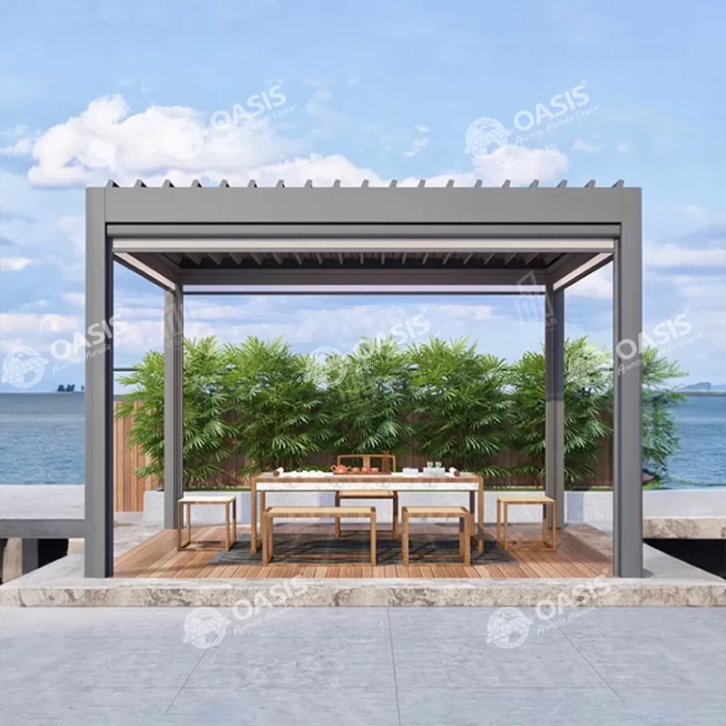 Hot Sale Modern Designs Sun Shade Garden Aluminum Roofs Motorized  Aluminum  Pergola For Mansions