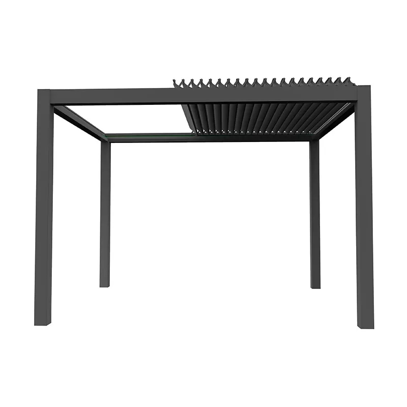 100% Rainproof Outdoor Aluminum Pergola Cover System Retractable Louvered Roof