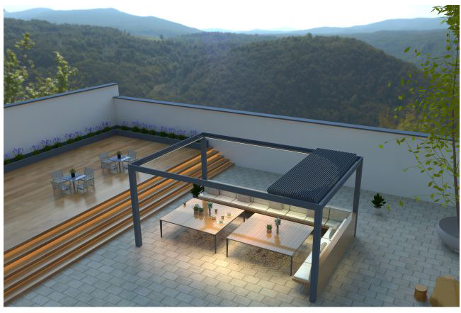 100% Rainproof Outdoor Aluminum Pergola Cover System Retractable Louvered Roof 100% Rainproof Outdoor Aluminum Pergola Cover System Retractable Louvered Roof