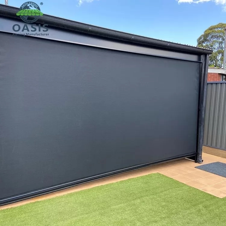 All Aluminium Windproof Pergola Roof Blinds , Outdoor Waterproof Blinds For Pergola