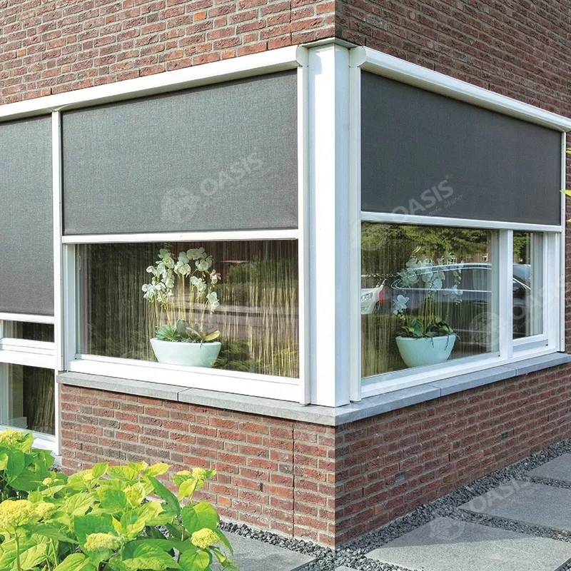 All Aluminium Windproof Pergola Roof Blinds , Outdoor Waterproof Blinds For Pergola