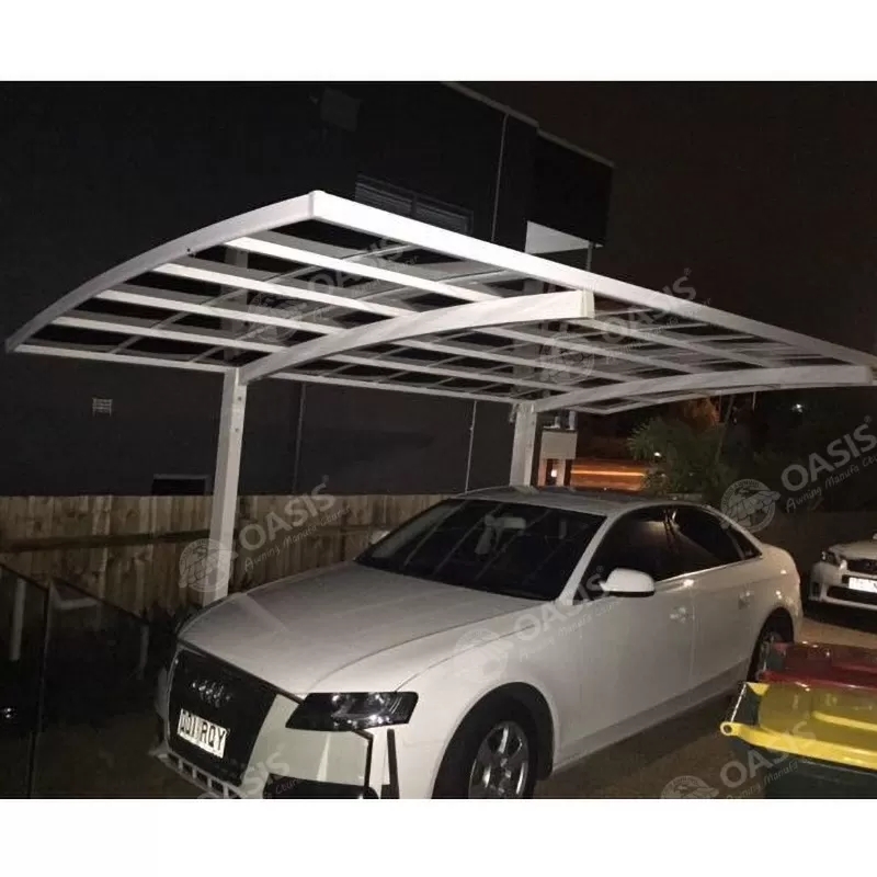 Outdoor Aluminium PC Board Garden Carports Free Standing For Sunshading