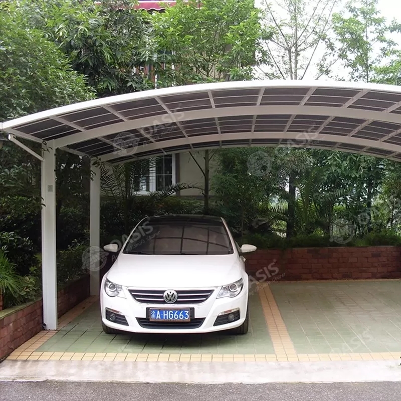 Outdoor Aluminium PC Board Garden Carports Free Standing For Sunshading