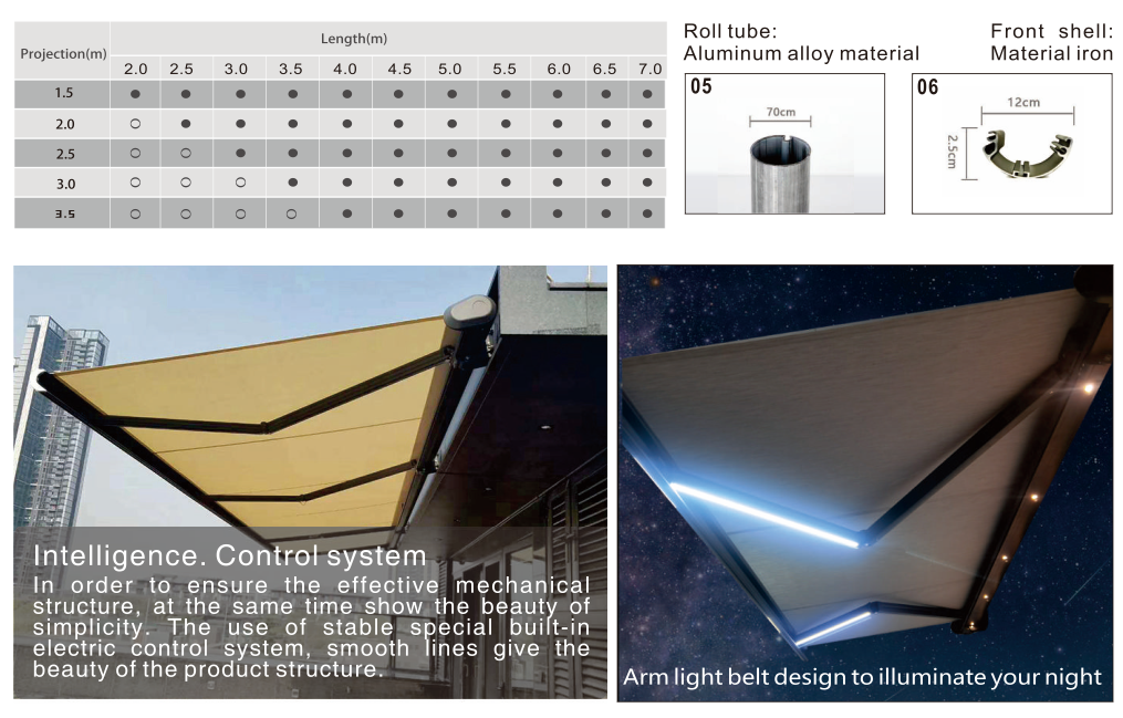 Aluminum Full Cassette Retractable Awning | 8-Grade Wind Resistant Waterproof Patio Shade Canopy Aluminum Full Cassette Retractable Awning | 8-Grade Wind Resistant Waterproof Patio Shade Canopy