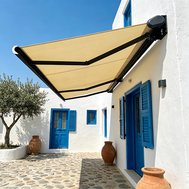 Aluminum Full Cassette Retractable Awning | 8-Grade Wind Resistant Waterproof Patio Shade Canopy