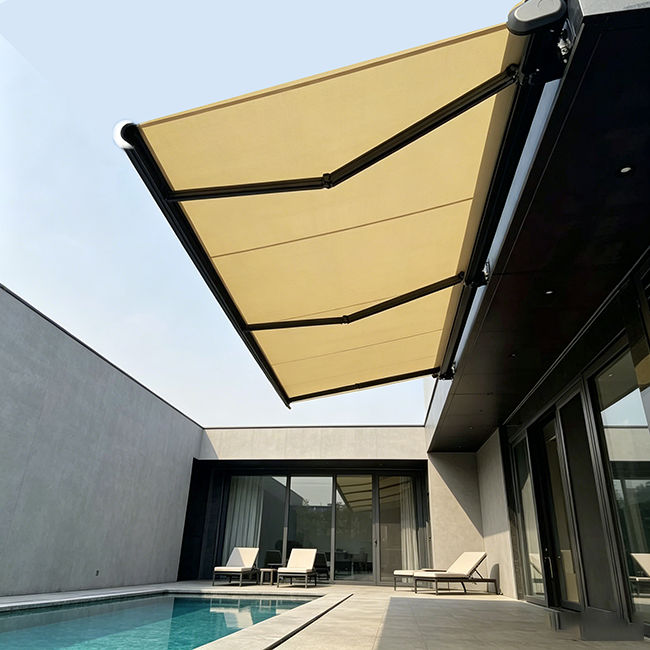 Aluminum Full Cassette Retractable Awning | 8-Grade Wind Resistant Waterproof Patio Shade Canopy