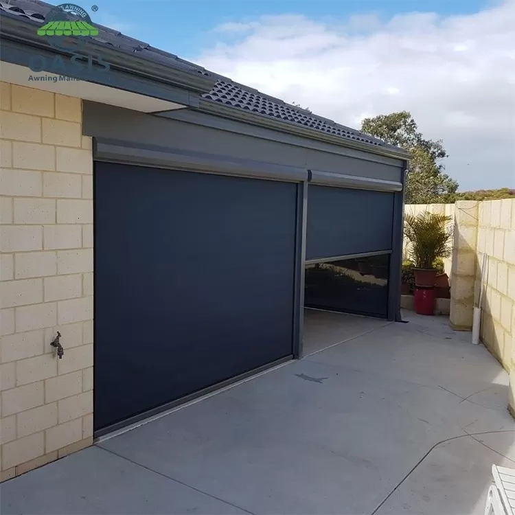 All Aluminium Frame Black Colour Zip Track Blinds For Louver Roof Pergolas