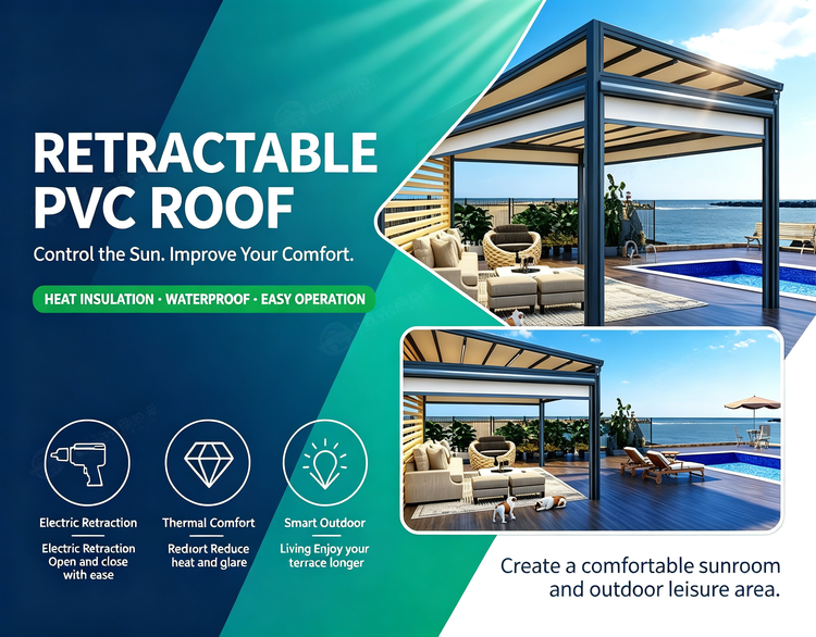 Luxury Design Aluminum Awning Weatherproof Retractable Roof & Reinforced Gussets for Gardens Durable